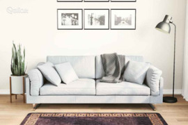 vidaXL Kilimas, juodos ir auksinės spalvos, 80x150cm, neslystantis