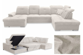 Minkštas kampas „Porta U” su miego funkcija ir dėže patalynei