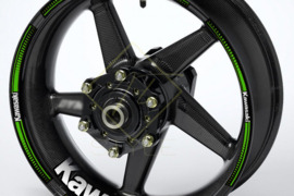 KAWASAKI motociklų ratlankių lipdukai – 20 vnt, bet kokia spalva, juodas fonas | AEStyle.lt