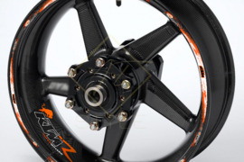 KTM motociklų ratlankių lipdukai – 20 vnt, bet kokia spalva, juodas fonas | AEStyle.lt