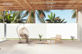 vidaXL Ištraukiama šoninė pertvara, kreminės spalvos, 180x1200cm