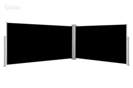 vidaXL Ištraukiama šoninė pertvara, juodos spalvos, 160x600cm