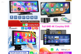 NAUJI JUTIKLINIAI AUTO EKRANAI SU ANDROID AUTO-CARPLAY, 4K REGISTRATORIUMI, WI-FI, BLUETOOTH IR GPS