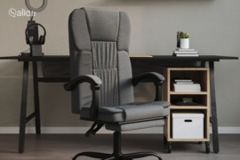 vidaXL Atlošiama biuro kėdė, tamsiai pilkos spalvos, audinys