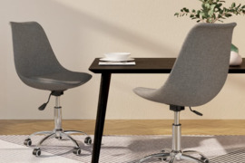 Pasukamos valgomojo kėdės, 2vnt., šviesiai pilkos, audinys