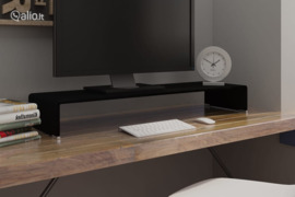 vidaXL TV stovas/monitoriaus pakyla, juodas stiklas, 100x30x13 cm