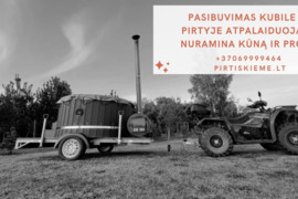 Mobilios pirties ir kubilo nuoma! Atvežame tiesiai pas jus – į sodybą, kiemą ar gamtą. *** ALYTUS NU