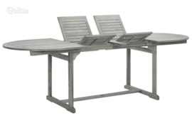 vidaXL Sodo valgomojo stalas, (160–240)x100x75cm, akacijos masyvas