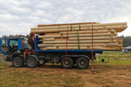 Rąstų apdirbimo staklės su 15m bėgiais