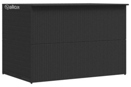 vidaXL Sodo daiktadėžė, juoda, 150x100x100cm, poliratanas