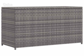 vidaXL Sodo daiktadėžė, pilkos spalvos, 120x50x60cm, poliratanas