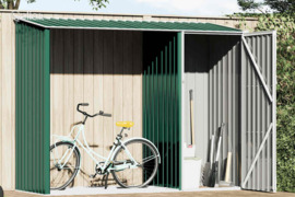 vidaXL Sodo malkinė-pašiūrė, žalios spalvos, 245x98x159cm, plienas