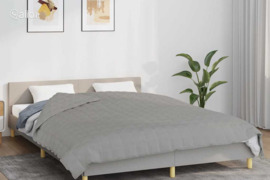 vidaXL Sunki antklodė, pilkos spalvos, 200x200cm, audinys, 13kg