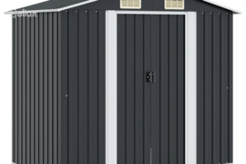 vidaXL Sodo sandėliukas, antracito spalvos, 204x132x186cm, plienas