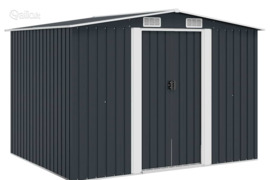 vidaXL Sodo sandėliukas, antracito spalvos, 257x205x178cm, plienas