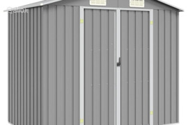 vidaXL Sodo pašiūrė, pilka, 205x129x183cm, galvanizuotas plienas