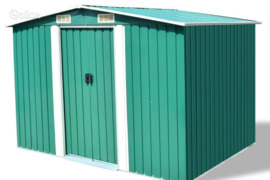 vidaXL Sodo sandėliukas, žalias, metalas, 257x205x178 cm