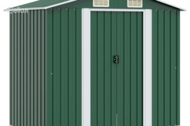 vidaXL Sodo sandėliukas, pilkas, metalas, 204x132x186 cm