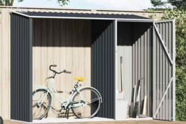 vidaXL Sodo malkinė-pašiūrė, antracito spalvos, 245x98x159cm, plienas