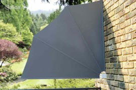 vidaXL Sulankstoma šoninė balkono markizė, pilka, 140x140cm