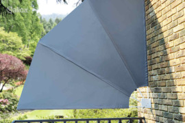 vidaXL Sulankstoma šoninė balkono markizė, pilka, 210x210cm