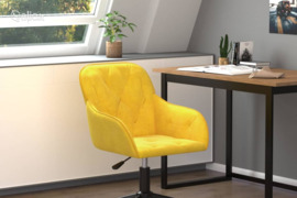 vidaXL Pasukama biuro kėdė, geltonos spalvos, aksomas