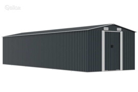 vidaXL Sodo pašiūrė, antracito, 257x990x181cm, galvanizuotas plienas