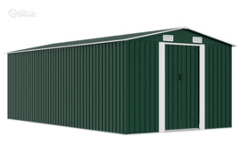 vidaXL Sodo pašiūrė, žalios spalvos, 257x489x181cm, metalas