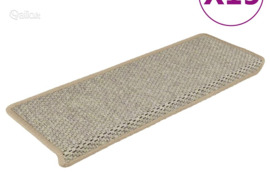 vidaXL Lipnūs laiptų kilimėliai, 15vnt., žalios spalvos, 65x21x4cm