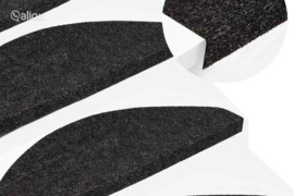 vidaXL Lipnūs laiptų kilimėliai, 15vnt., antracito, 65x22,5x3,5cm