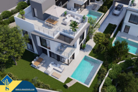 Statoma vila, Alicante provincijoje, Villajoyosa mieste. 5 kambariai | 179 m² | 1 kilometras iki jūr