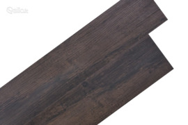 vidaXL PVC grindų plokštės, prilipdomos, 5,02m², 2 mm, tamsiai ruda