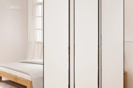 vidaXL Kambario pertvara, 5 dalių, baltos spalvos, 250x220cm, audinys