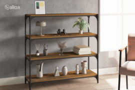 vidaXL Knygų spintelė, dūminio ąžuolo, 100x33x100cm, mediena/plienas