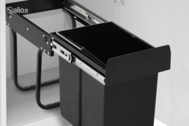 vidaXL Ištraukiama virtuvės spintelės šiukšliadėžė, 20l, soft-close