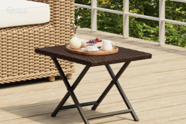 vidaXL Sulankstomas stalas, rudos spalvos, 45x35x32cm, poliratanas