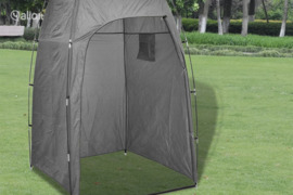 vidaXL Dušo/tualeto/persirengimo palapinė, pilkos spalvos