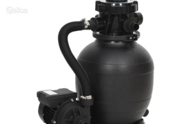 vidaXL Baseino smėlio filtras su 6 krypčių vožtuvu, juodos spalvos