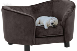 vidaXL Lova šunims, rudos spalvos, 69x49x40cm, pliušas