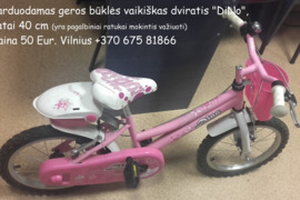 Mergaitiškas naudotas dviratis  Naudotas  Vaikiškas  dviratis