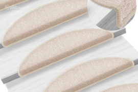 vidaXL Laiptų kilimėliai, 15 vnt., 56x17x3 cm, pilkai rudi, pusapvaliai