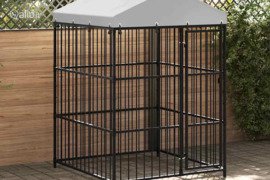 vidaXL Lauko voljeras šunims su stogu, 150x150x210cm