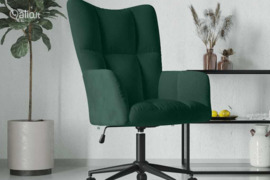 vidaXL Poilsio kėdė, tamsiai žaliai spalvos, aksomas