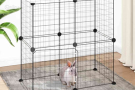 vidaXL Augintinių narvas, 12 segmentų, juodas, 35x35cm, plienas