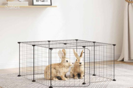 vidaXL Augintinių narvas, 12 segmentų, juodas, 35x35cm, plienas