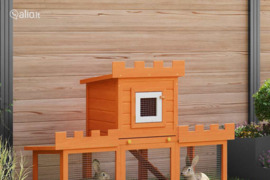 Outdoor Namelis triušiams, didelis, medinis