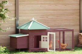 vidaXL Narvas viščiukams su lizdu, moka spalvos, 190x72x102cm, eglė