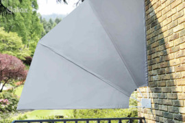 vidaXL Sulankstoma šoninė balkono markizė, pilka, 210x210cm