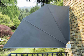 vidaXL Sulankstoma šoninė balkono markizė, pilka, 160x240cm