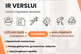 Vidaus apdailos darbai – Šiauliuose ir apskr.